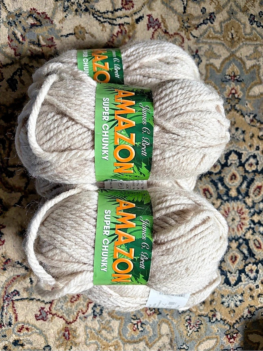 Amazon Super Chunky Super Chunky Yarn Cream Wool Blend